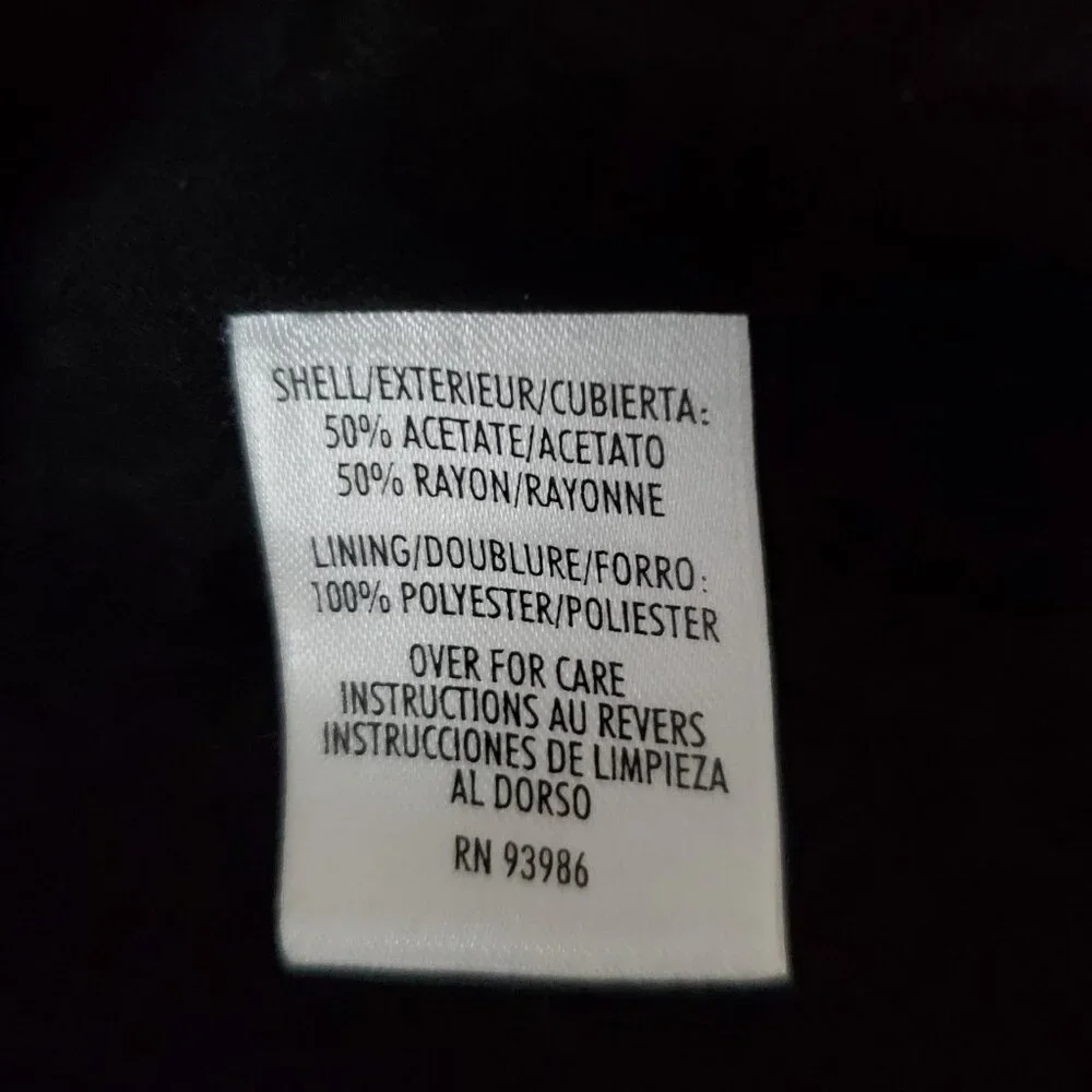 Casual Corner Dress Black Floral Size 8 Size Zip Lined - Picture 9 of 13